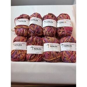 Trendsetter Yarns Azalea Cotton Blend Ribbon Yarn Multi Pink Purple 8 Skeins